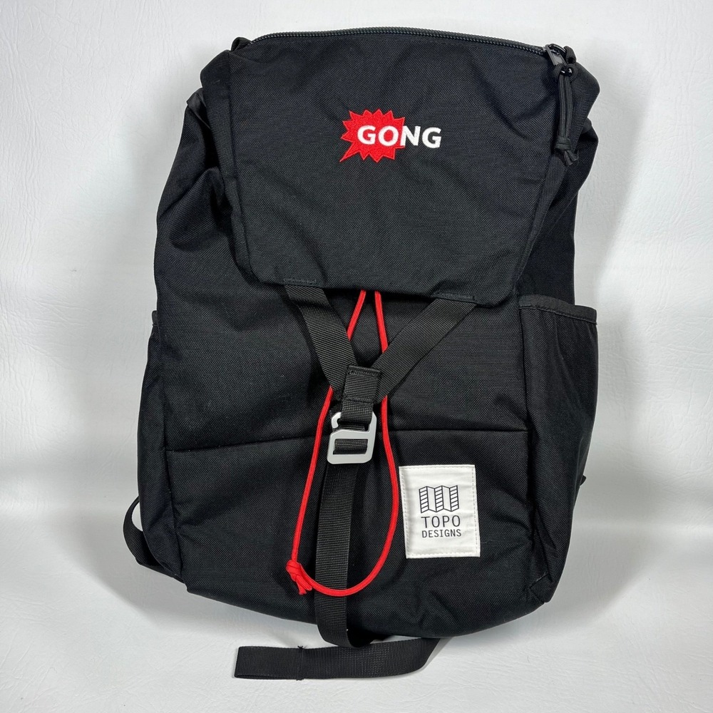 Topo Designs Y-Pack Backpack Black Gong Embroidered‎ Laptop Sleeve Daypack